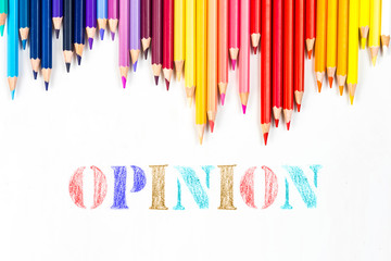 Opinion drawing by colour pencils