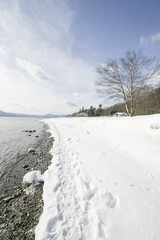 Fototapeta na wymiar Lake Shikotsu in winter.