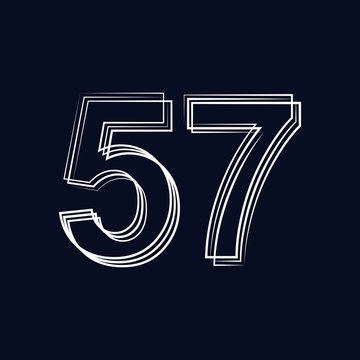 number 57 outline storke