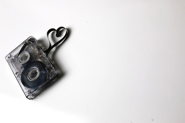 audio cassette tape shape heart