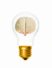 concept of brain within a light bulb