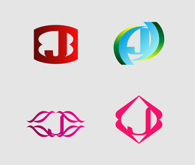 Letter J Company logo icon template set
