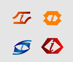 Set of letter i logo
