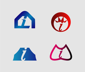 Set of letter i logo icons design template elements. Collection of vector signs.
