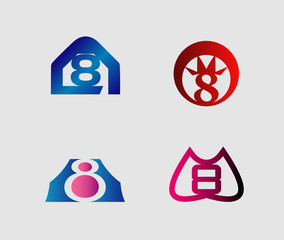 Vector sign number 8
