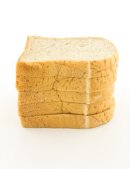 loaf of whole wheat bread on white background