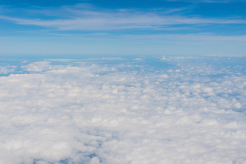 Aerial view of clouds with blue sky nature