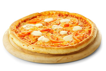 Margherita pizza, isolated on white