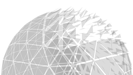 3D illustration of network grid globe