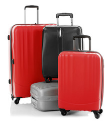 Suitcases isolated on white