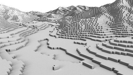 Fototapeta premium 3D illustration of terrain surface structure