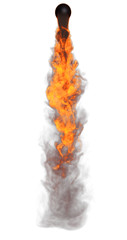3D illustration of explosion fire cloud
