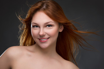 beautiful young red-haired woman