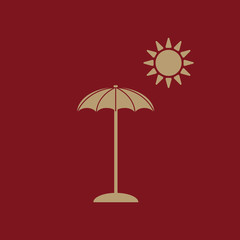 The parasol icon. Vacation symbol. Flat
