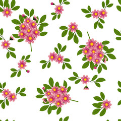 Pattern pink flowers