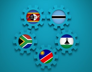 Southern African Customs Union members national flags
