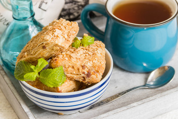 Fresh sweet puff pastry