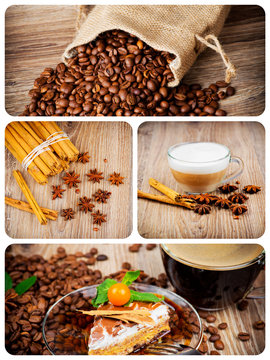 Coffee theme collage