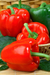 Red and green pepper still life