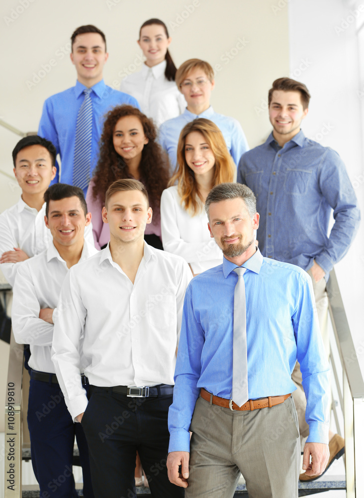 Canvas Prints Group of people standing on the stairs