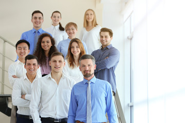 Group of people standing on the stairs