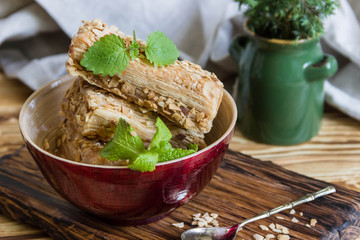 Fresh sweet puff pastry