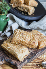 Fresh sweet puff pastry