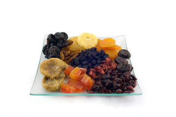 Dried fruits isolated on white

