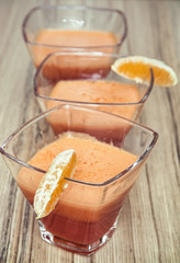 Three portions of refreshing smoothie, healthy lifestyle