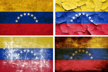 Venezuela flag collection. 4 different flags on white background