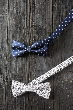 Close-up of dotted bow-tie