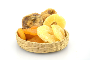 Dried fruits isolated on white
