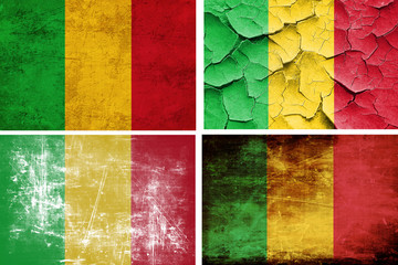 Mali flag collection. 4 different flags on white background
