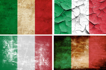 Italy flag collection. 4 different flags on white background