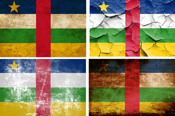 Central african republic flag collection. 4 different flags on w