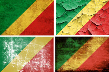 Congo flag collection. 4 different flags on white background