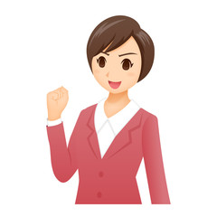 女性　ガッツ　ポーズ