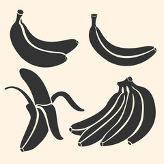 Vector Set of Banana Icons.