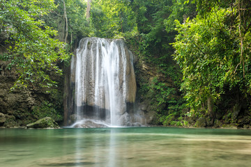 Fototapeta na wymiar Wonderful waterfall in Kanjanaburi Province, Thailand