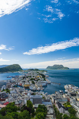 Naklejka premium Alesund town overlook view, Norway