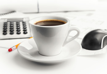 cup of coffee on desktop