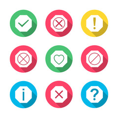 Set of icons and signs, vector illustration.