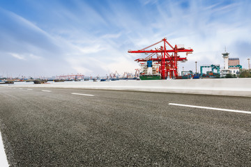 Industrial container freight Trade Port and highways