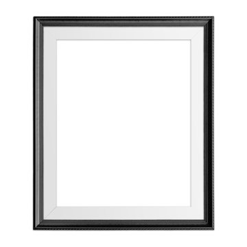 Black blank frame isolated on white background.