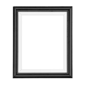 Black blank frame isolated on white background.
