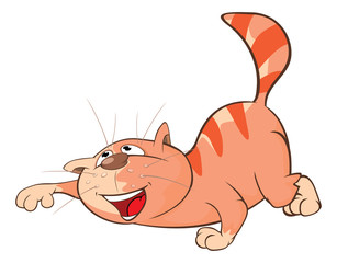 Illustration of a Cute Cat. Cartoon Character