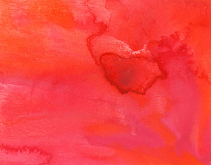 Red Abstract watercolor texture background. Hand paint texture, watercolor textured backdrop.