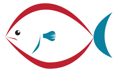 brush stroke fish icon - illustration