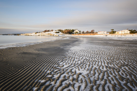Sandy beach at winter