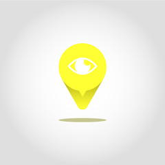 Flat icon set location flag design illustration hide place